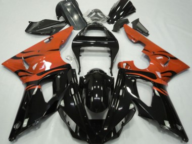 00-01 Noir Flamme & Orange R1 Carénage Moto