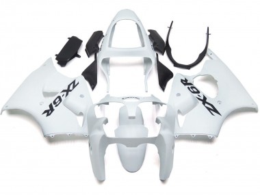 00-02 Blanc Brillant Uni Avec Logo ZX6R Carénage Moto